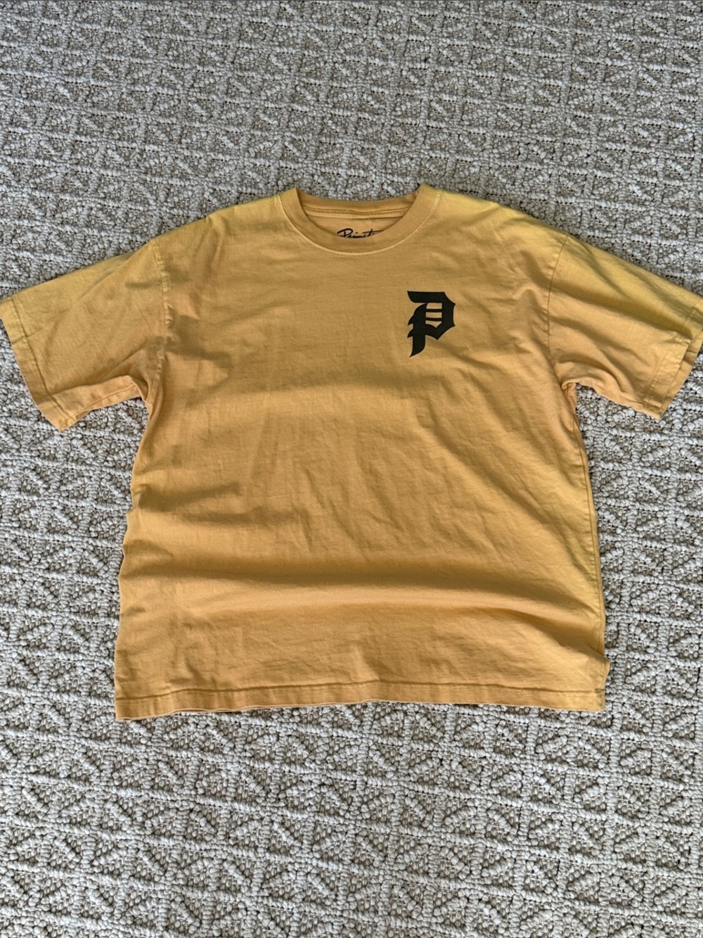 Primitive Mustard Crewneck with Black 'P' Chest Logo